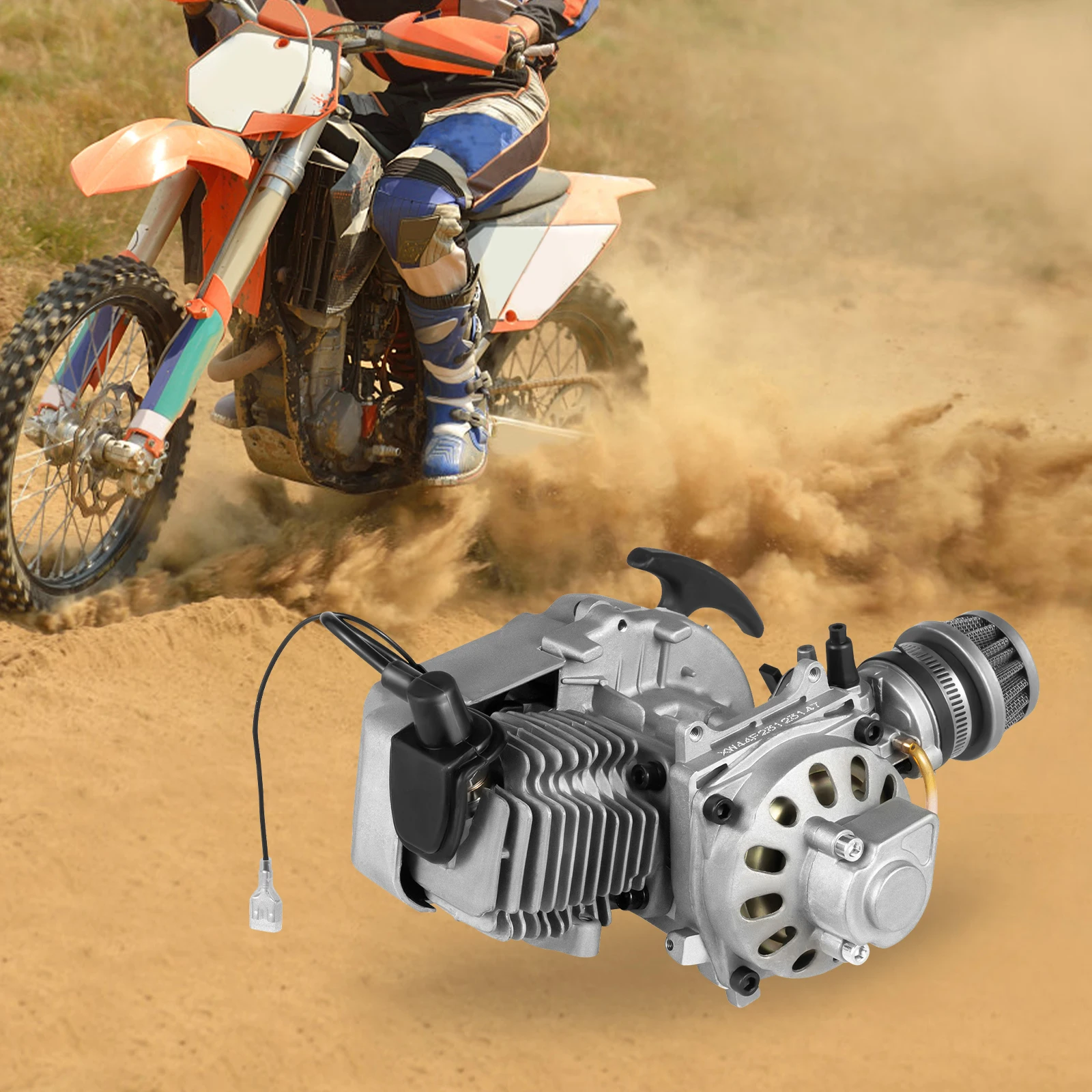 

2-тактный мини-грязевой двигатель, комплект двигателя для пляжного велосипеда, 49 куб.см, велосипедный двигатель с баком для карманного велосипеда, квадроцикла или скутера