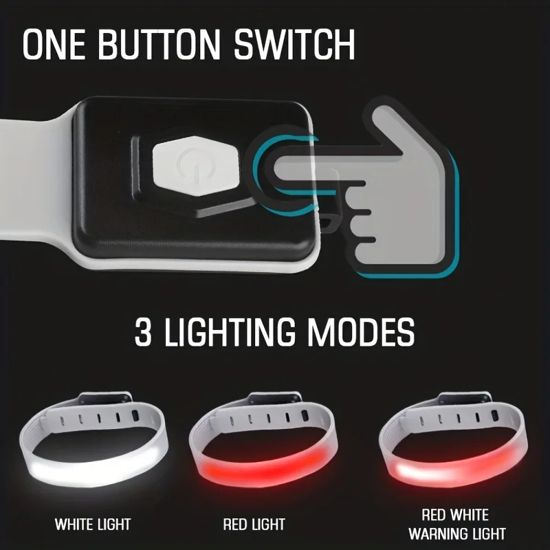 Wielofunkcyjne COB lampa na nadgarstek na zewnątrz przenośne rowerowe czerwone lampka sygnalizacyjna USB C do nocnego biegania sportowe lampki na kostkę