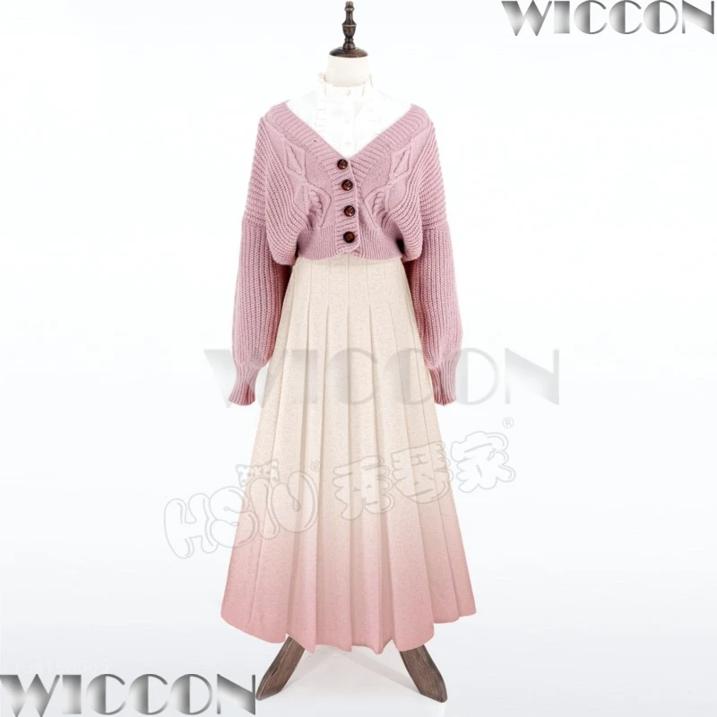 Kaoruko Waguri زهرة عطرة تزهر مع الكرامة تأثيري الوردي التدرج سترة فستان متماسكة معطف سترة مهرجان نافيداد