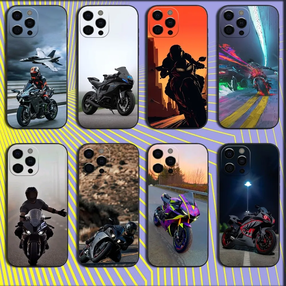 Motorcycle Y-YAMAHAS-BIKE Phone Case For iPhone 16,15,14,13,12,11,Pro,X,XS,Max,XR,Plus,Mini Soft Black Cover