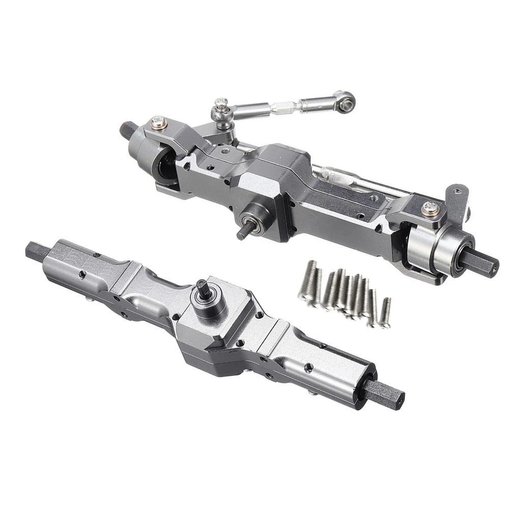 Peças de metal do eixo dianteiro + traseiro de metal para peças de atualização de carro WPL RC