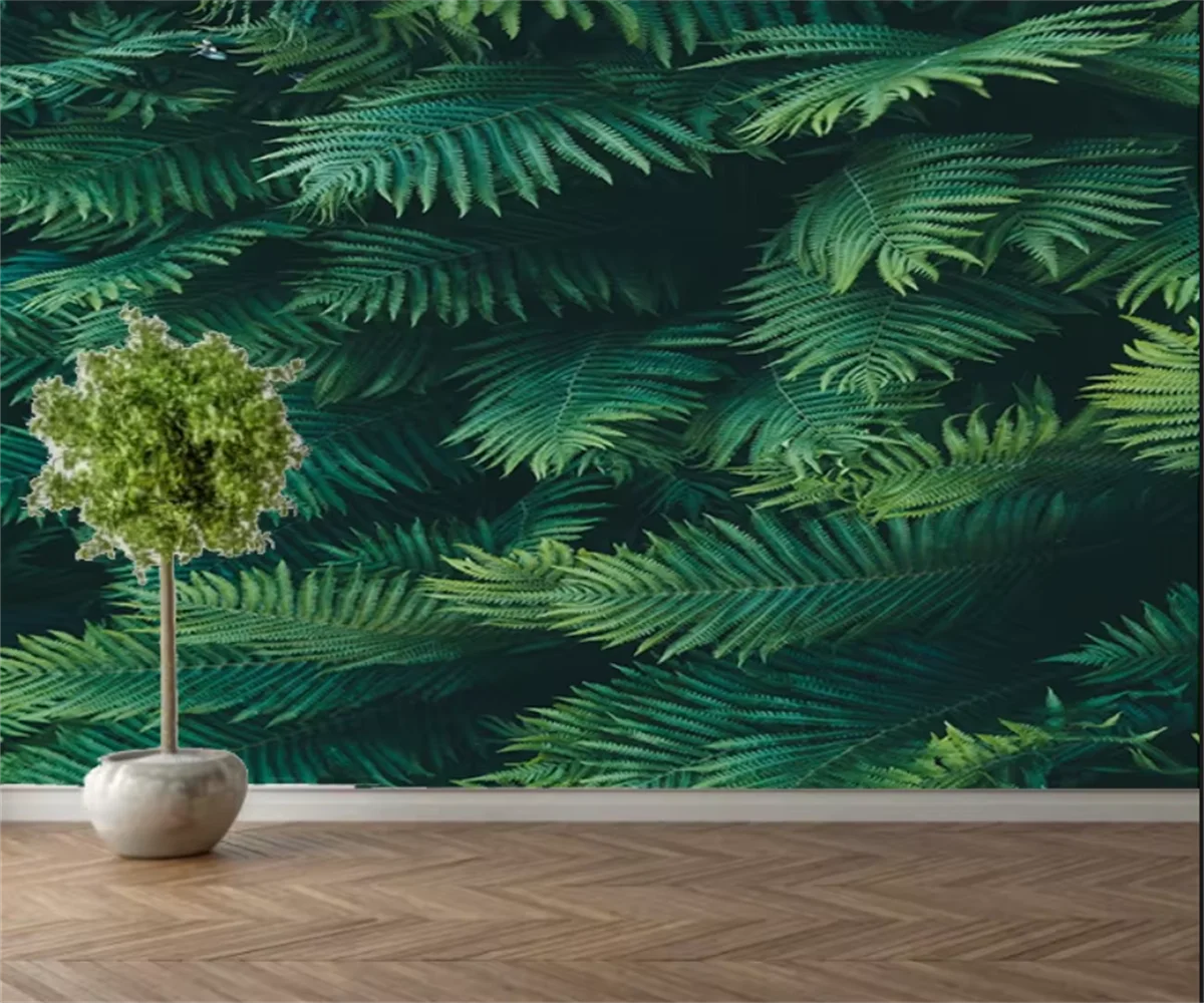 

Custom wallpaper Modern style tropical plants hand-painted rainforest mural TV background wall mural 3d wallpaper