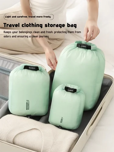 Bolsa seca ultraligera impermeable, bolsa de almacenamiento de viaje, organizador de ropa, cubo de embalaje de compresión para acampar, senderismo y natación