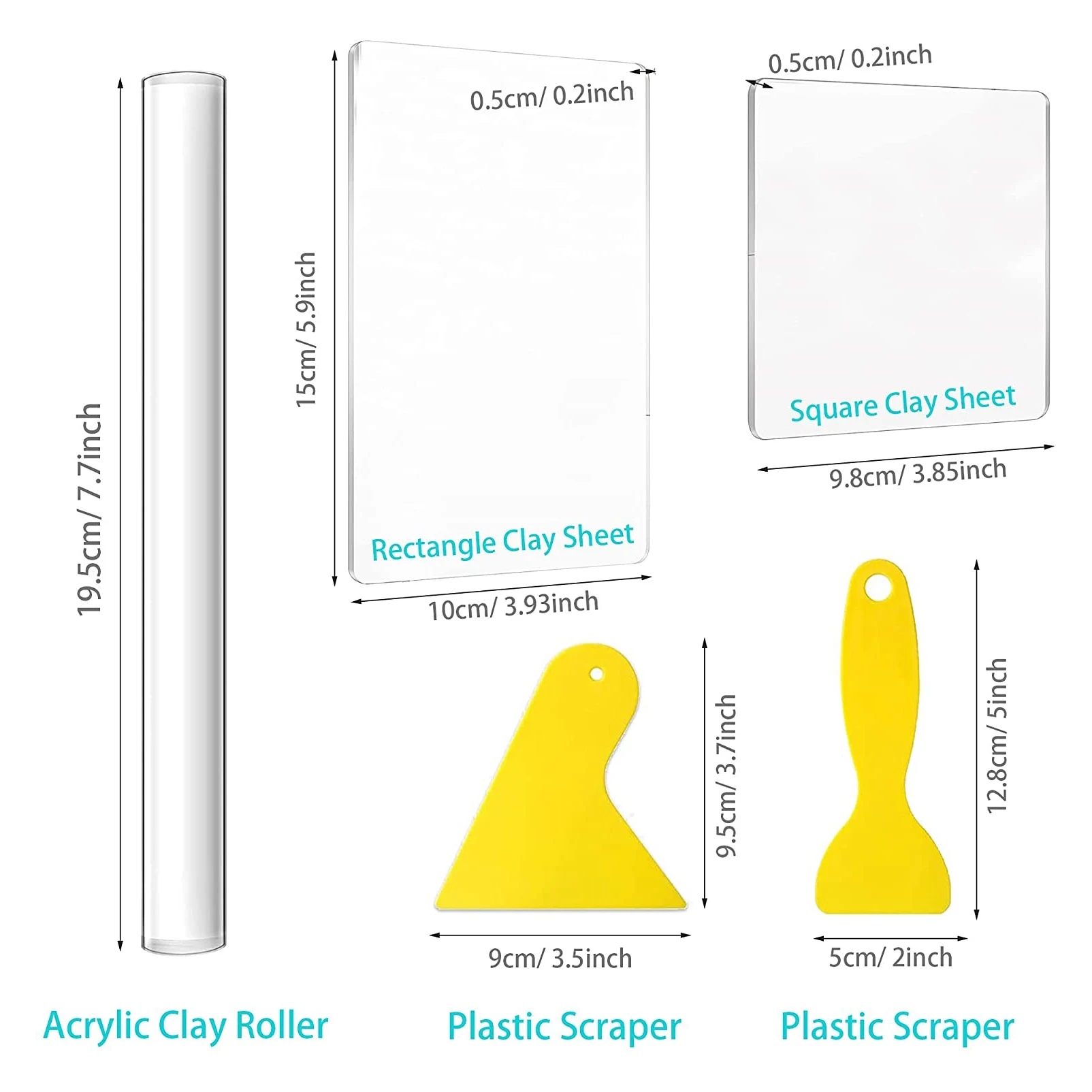 Rullo in argilla acrilica da 25 pezzi con penna per incisione in fogli acrilici raschietto in plastica argilla strumento fai da te per modellare e scolpire