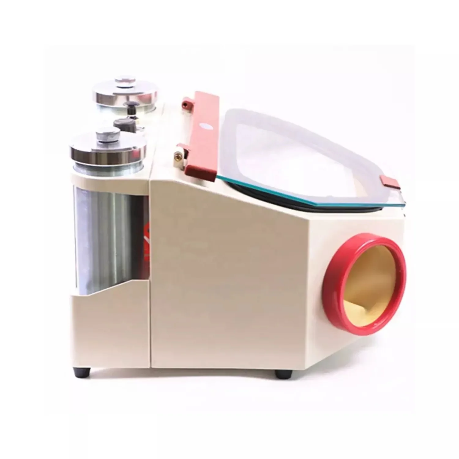 Dental Lab Sandblasting Machine with LED Light and Large Viewing Window Sandblasting Device with Foot Pedals