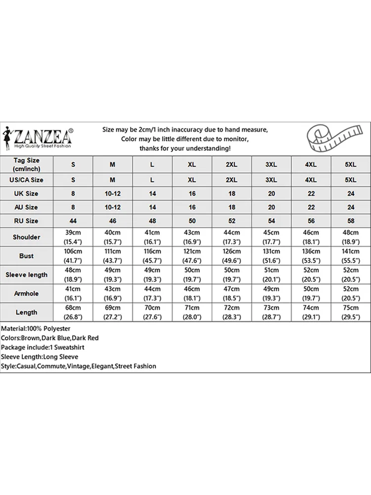 ZANZEA 여성용 스웨트 셔츠, 2024 캐주얼 루즈 페이크 투피스 후드, 우아한 라펠 칼라 패치워크 점퍼, 우아한 프레피 풀오버