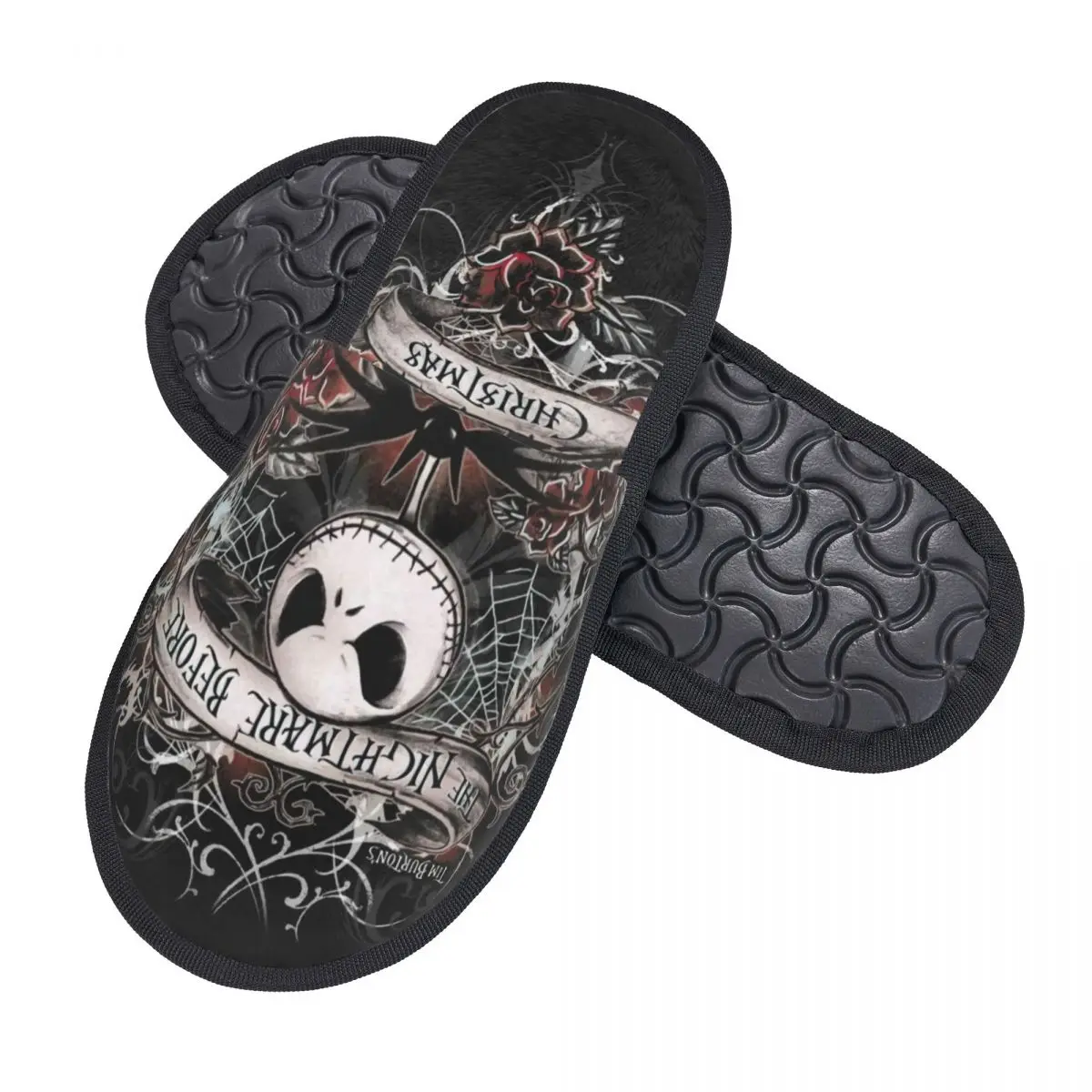 Custom Jack Skellington Soft Memory Foam House Slippers Women Pumpkin King Comfy Warm Anti-Skid Slipper