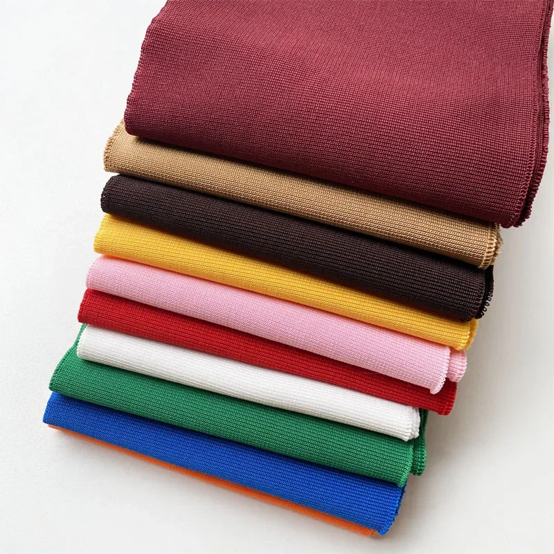 14*87CM Stretchy Striped Knitted Fabric Rib Fabric Sewing Cuffs Collar Garment Accessories Rib-knitted