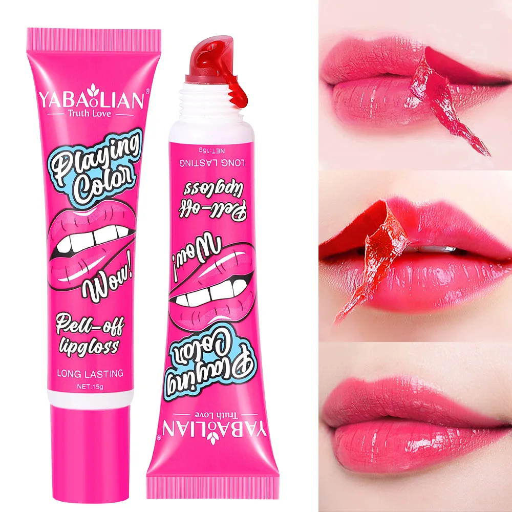 Peel Off Lip Gloss Matte Outline Contour Tattoos Lips Stain Transfer Resistant Tear Off Natural Rose Lip Tint Waterproof Make Up