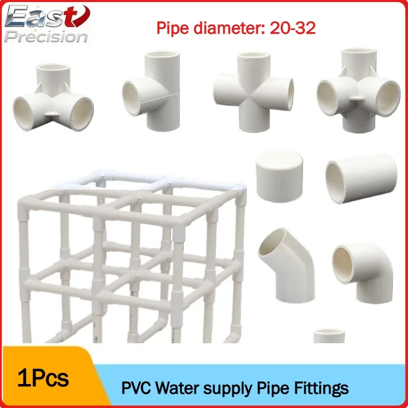 20 25 32 PVC Three-Dimensional Tee, Four-Way, Five-Way, Six-Way Connector Plastic DIY Shelf Water Pipe Accessories
