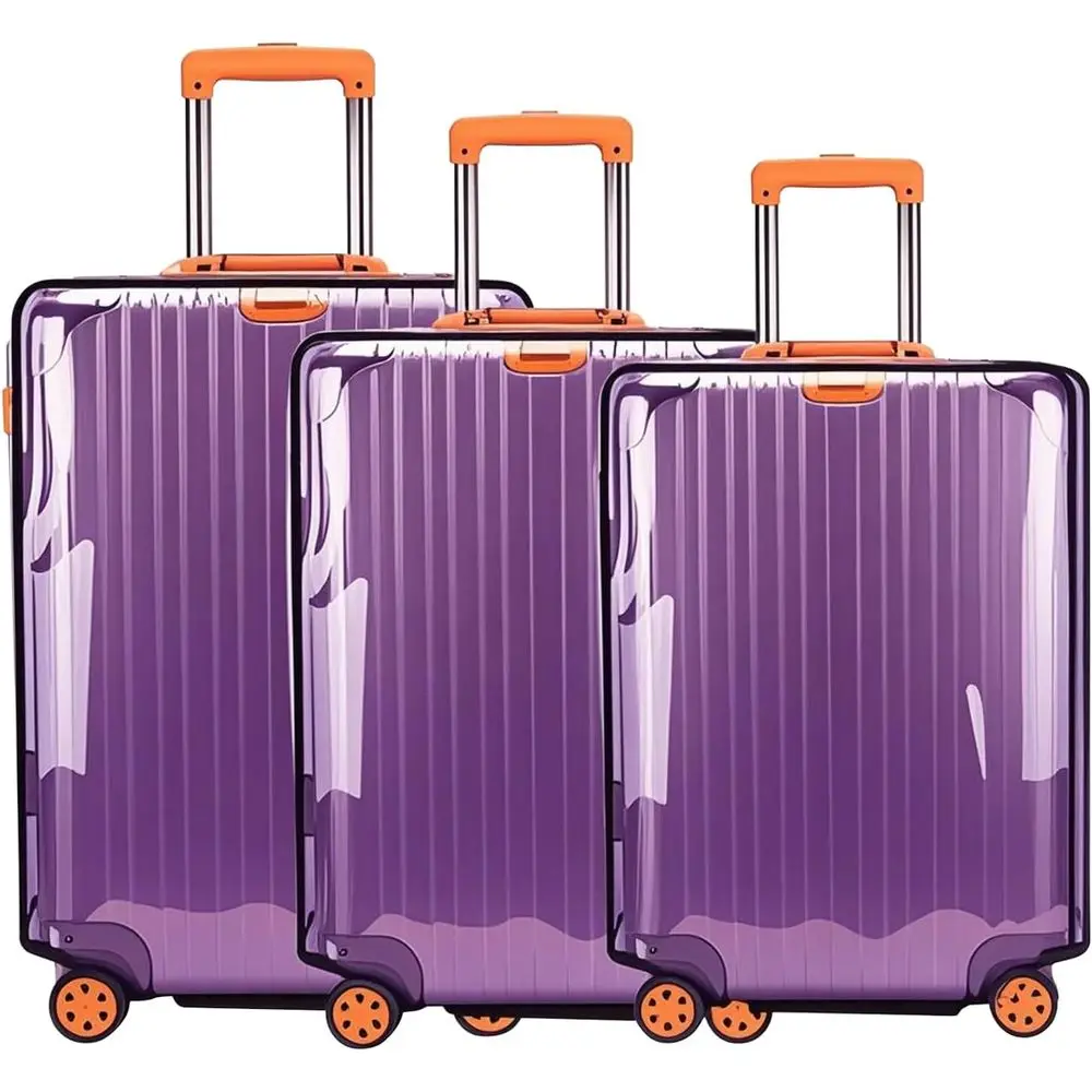 Clear PVC Travel Suitcase Covers for TSA Approved Luggage, 20-28 Inch Sizes, Protective Accessories