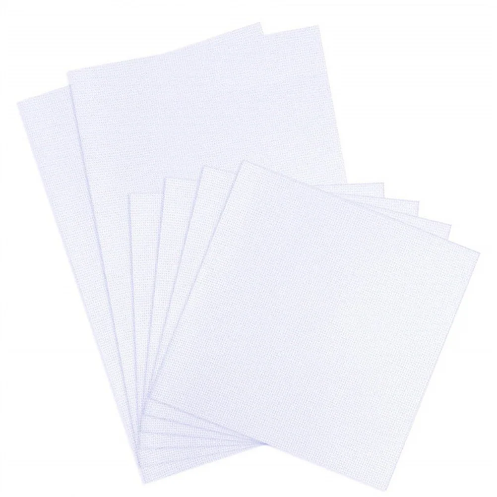 

6 PCS Cross Stitch Fabric Needlework Cloth Embroidery Cross-Stitch Sewing White