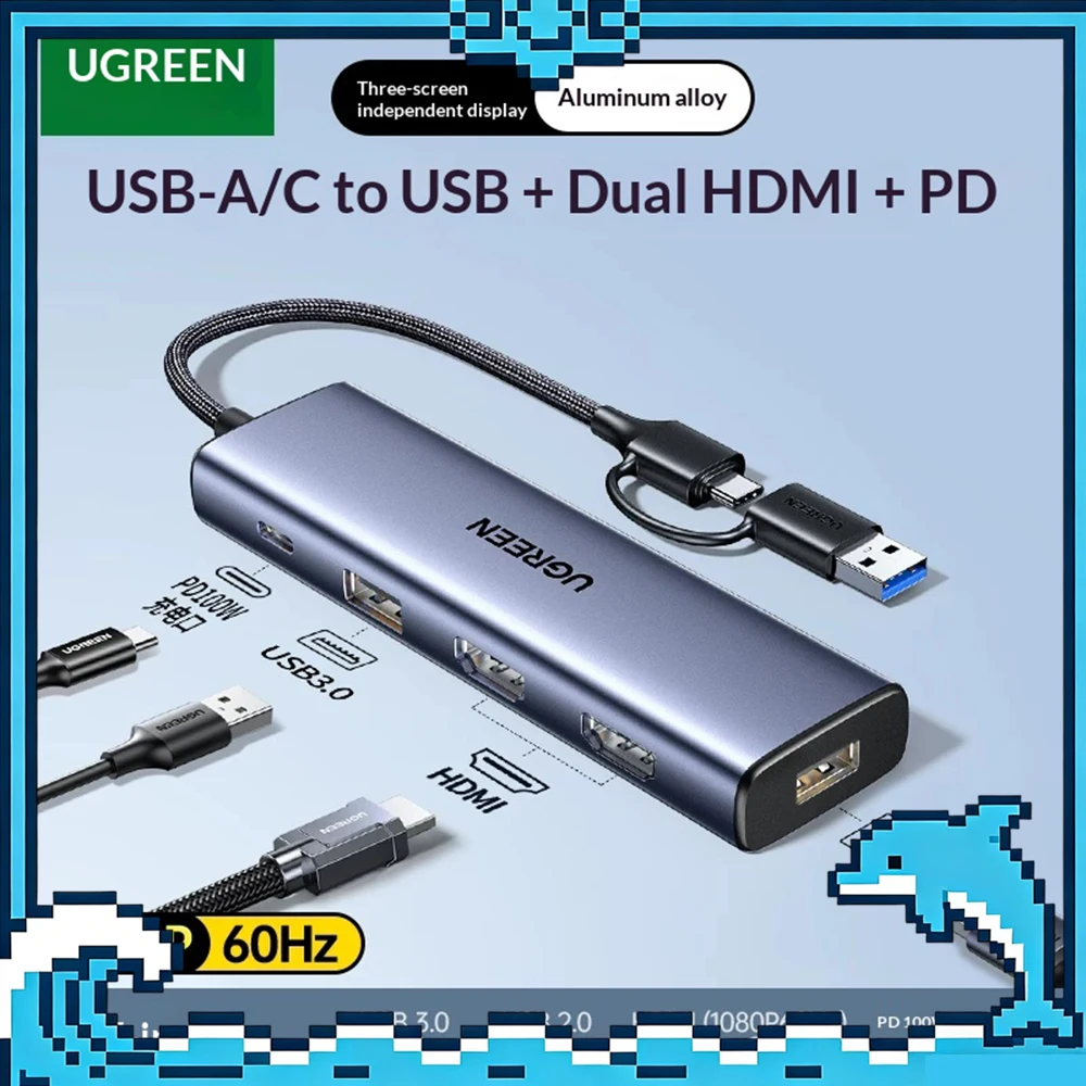 ugreen-expansion-dock-usb-typec-hdmi-suitable-for-charging-two-devices-simultaneously-for-macbook-pro-air-laptop