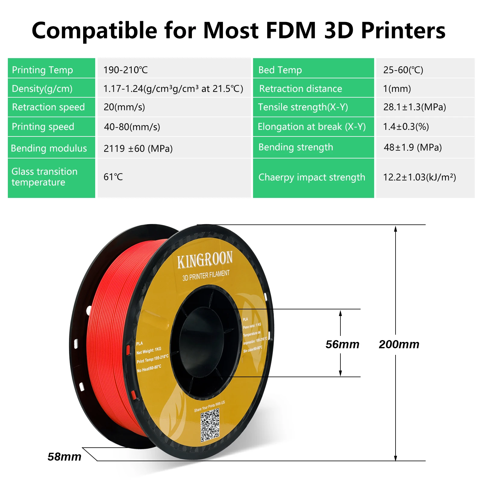 Imagem -05 - Kingroon-pla Tpu Petg Filamento Impressora 3d sem Carretel de Bolha Materiais de Impressão Mix Color 175 mm 5kg Atacado