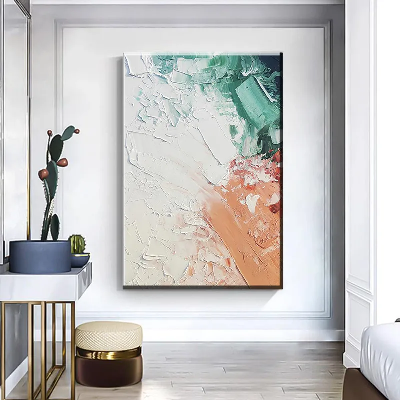 Textured Color-Block Abstract Art Print - Modern Wall Decor for Living Room Bedroom, High-Quality Printed Poster, Unframed Conte