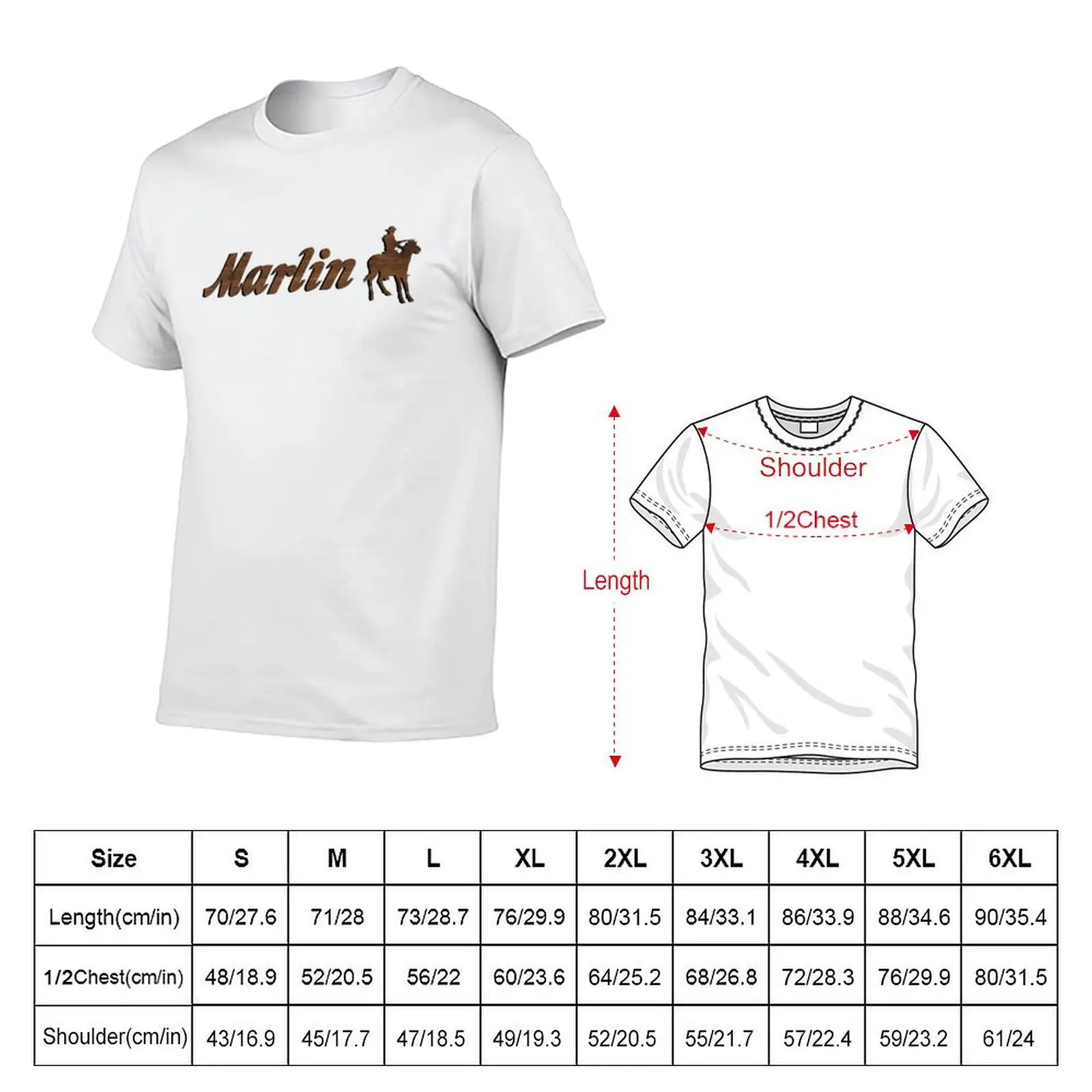 Marlin Firearms T-Shirt Basic Solid Color Casual Tee Shirt
