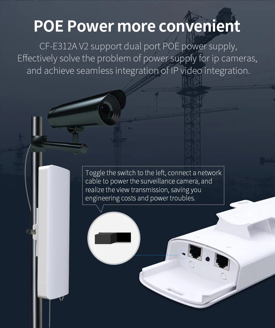 Imagem -03 - Comfast Outdoor Cpe Wifi Repetidor sem Fio Roteador Extender Bridge Nanostation x 14dbi Antena Booster 5ghz 300mbps 5km Pcs