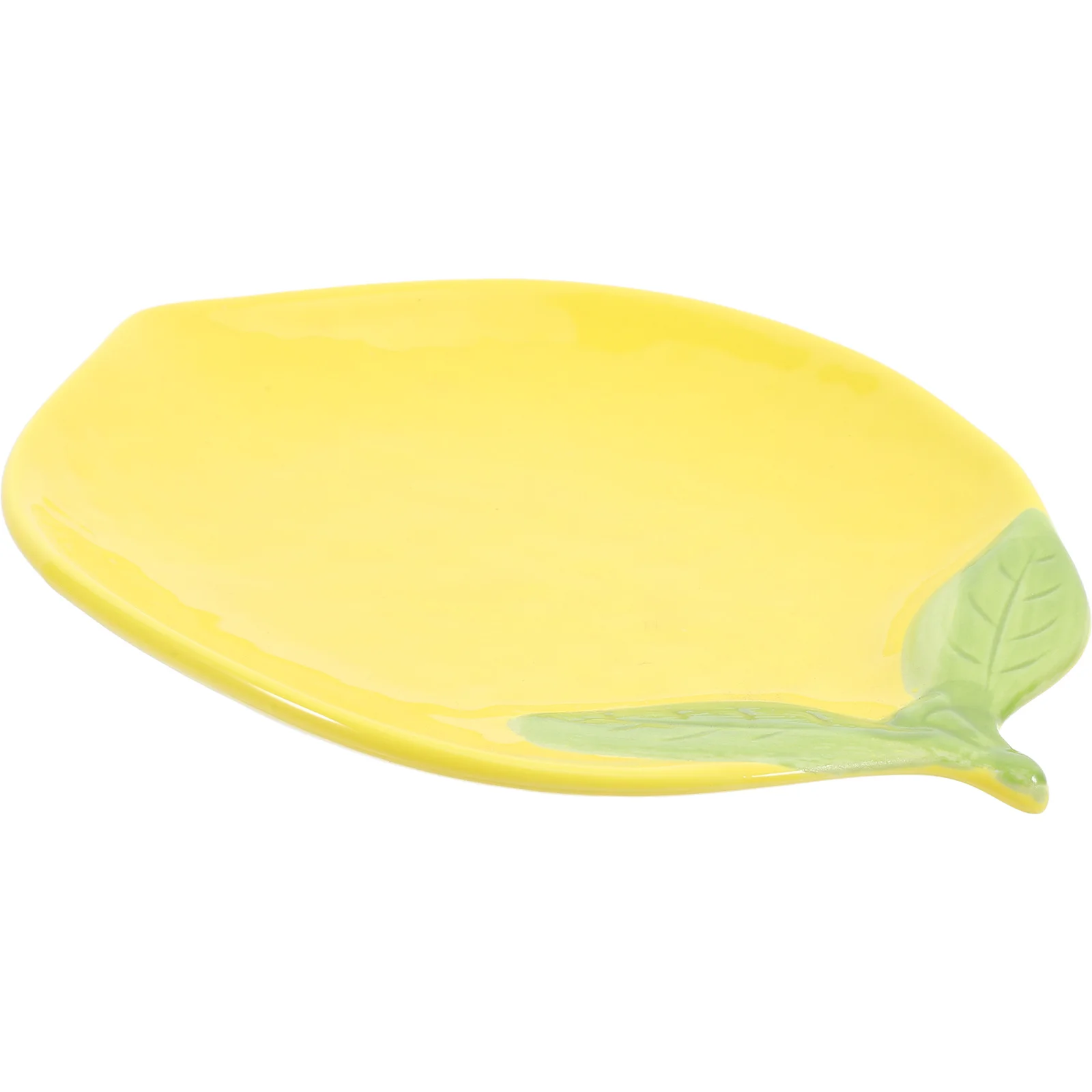 

Colorful Lemon Shaped Ceramic Plate Perfect for Salad Fruit Dessert Serving Versatile Use Comfortable Hand Feel Kitchen Decor