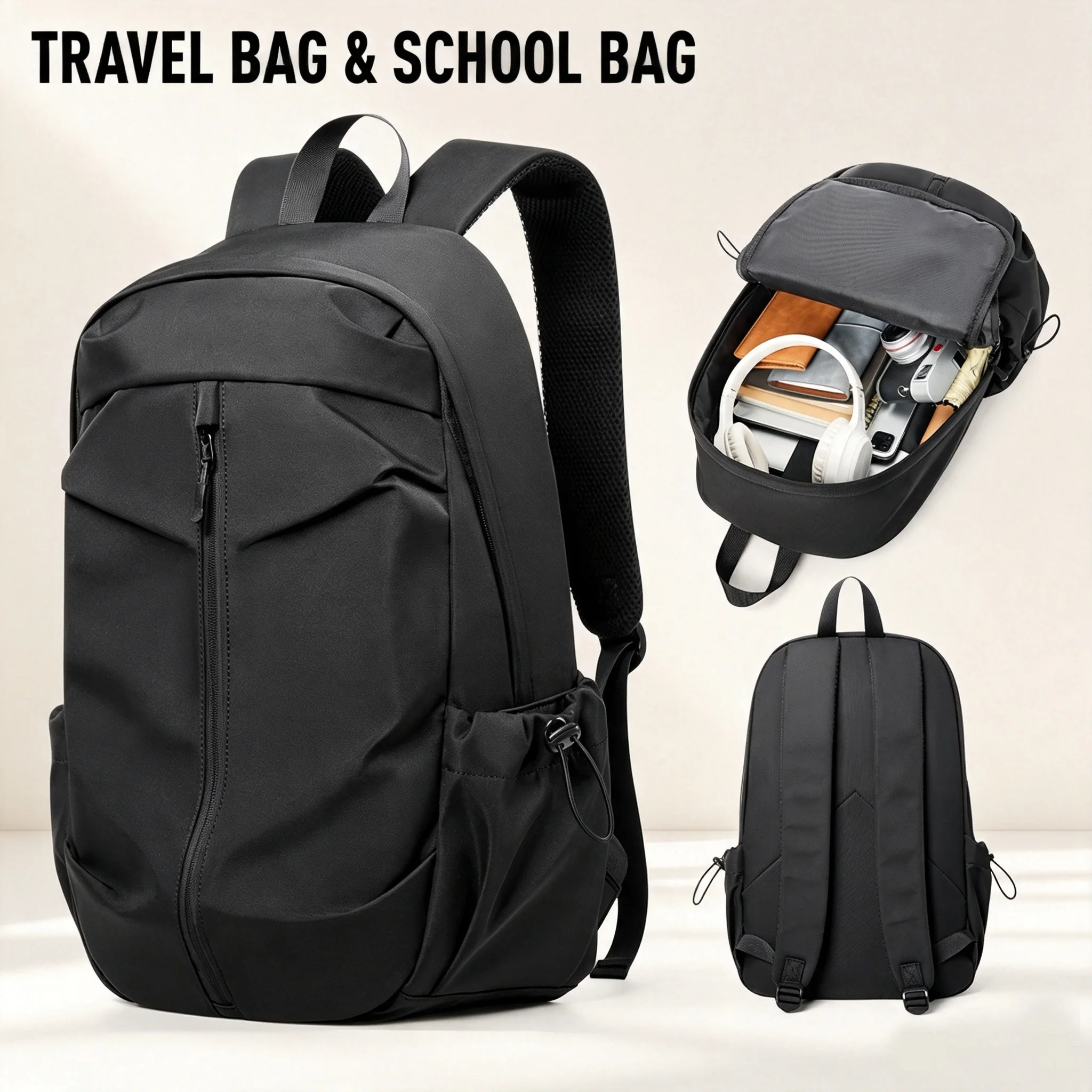 Herrenrucksack Wasserdichter Notebook-Rucksack Reiserucksack Hochwertiger Rucksack, Schulrucksack für Mädchen und Jungen, Freizeitrucksack