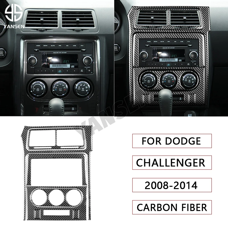 

Air Outlet Vent Conditioning Navigation Panel Cover Sticker Trim For Dodge Challenger 2008-2014 Carbon Fiber Car Accessories