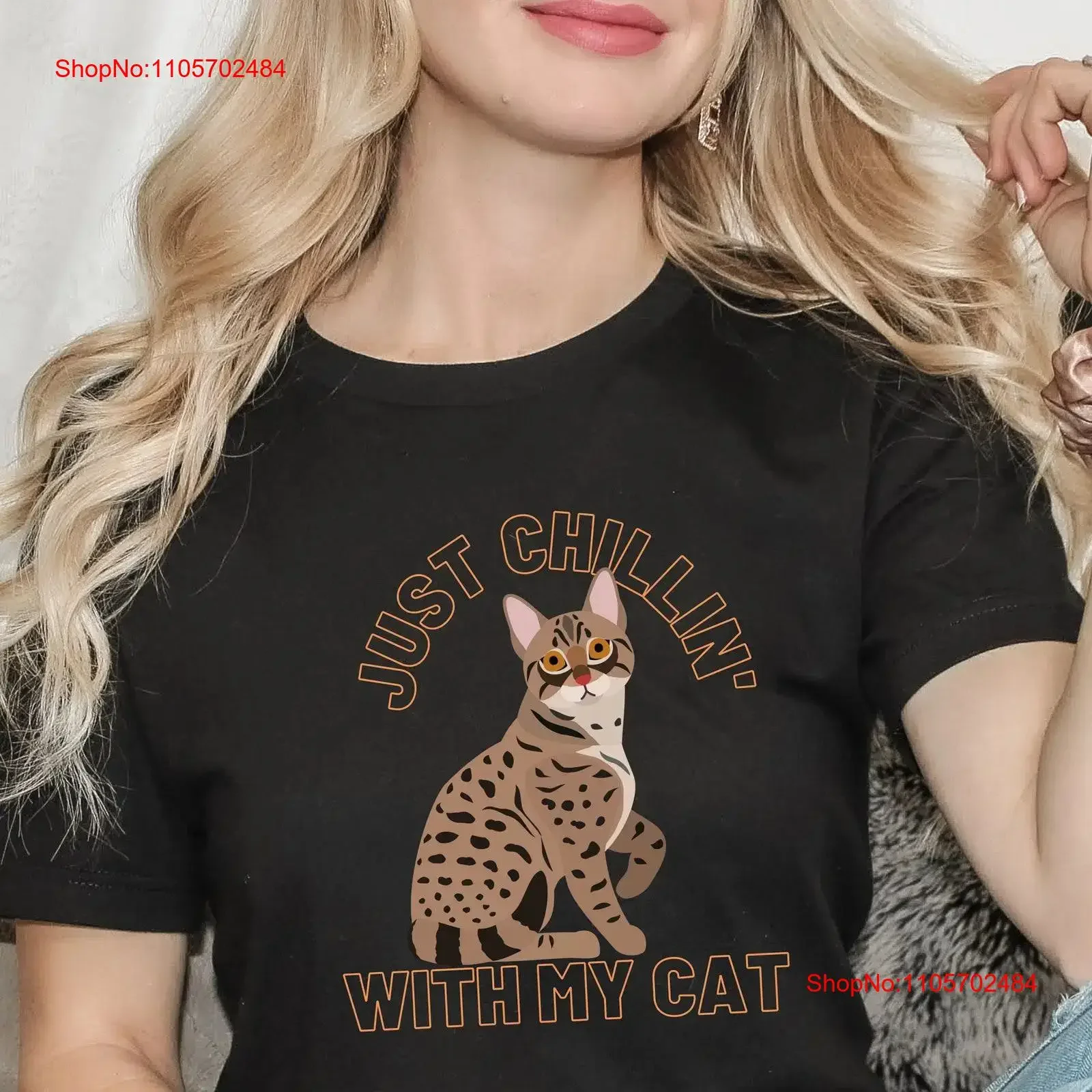 Ocicat CaT T Shirt Wild Spotted Kitten Just Chillin' With My Mom Casual Pet Idea s vintage Washed Versatile graphic Unisex