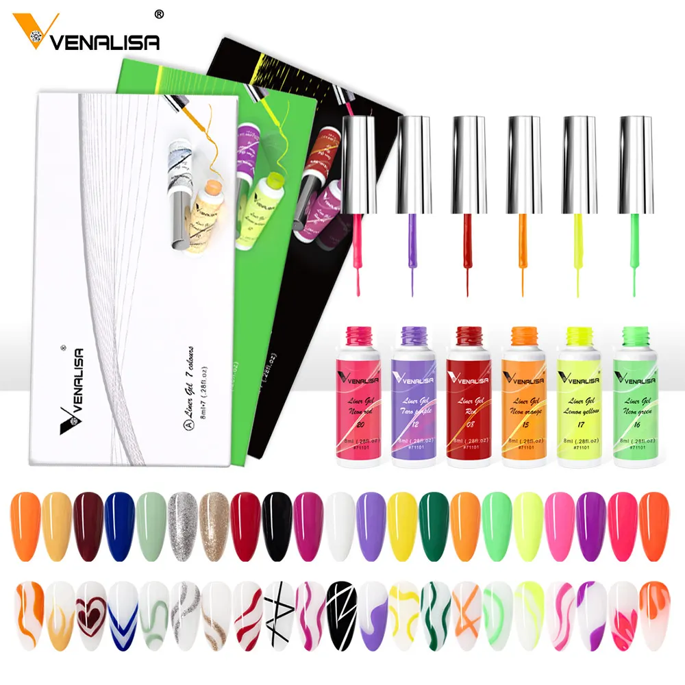 8 ml VENALISA Liner Gel White Line French Nail Gel Polish 21 Farben Soak Off UV/LED Painting Gel Schöner semi-permanenter Lack – Detail 5