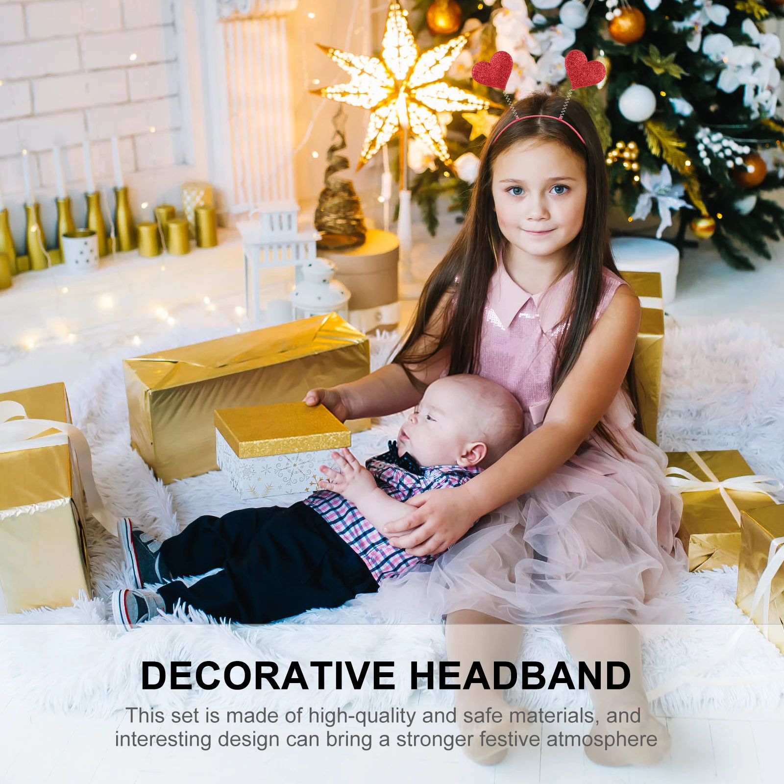 

4Pcs Red Loving Heart Headbands Valentine Party Hair Accessories Heart-Shaped Hoops Lightweight Comfortable Charming Hairband