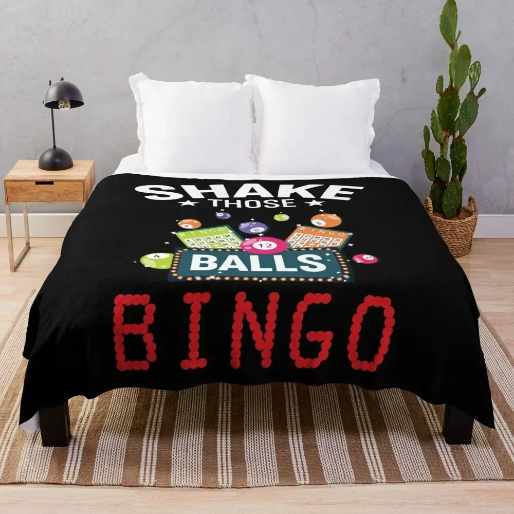 

Shake Those Balls Bingo Throw Blanket Cozy Home Blanket Gift for Christmas Holiday