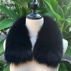 100% Real Fur Collar For Coat Winter Natural Fox Fur Scarf Neck Warmer Fur Scarves Decor Fur Collar Detachable Coat Accessories
