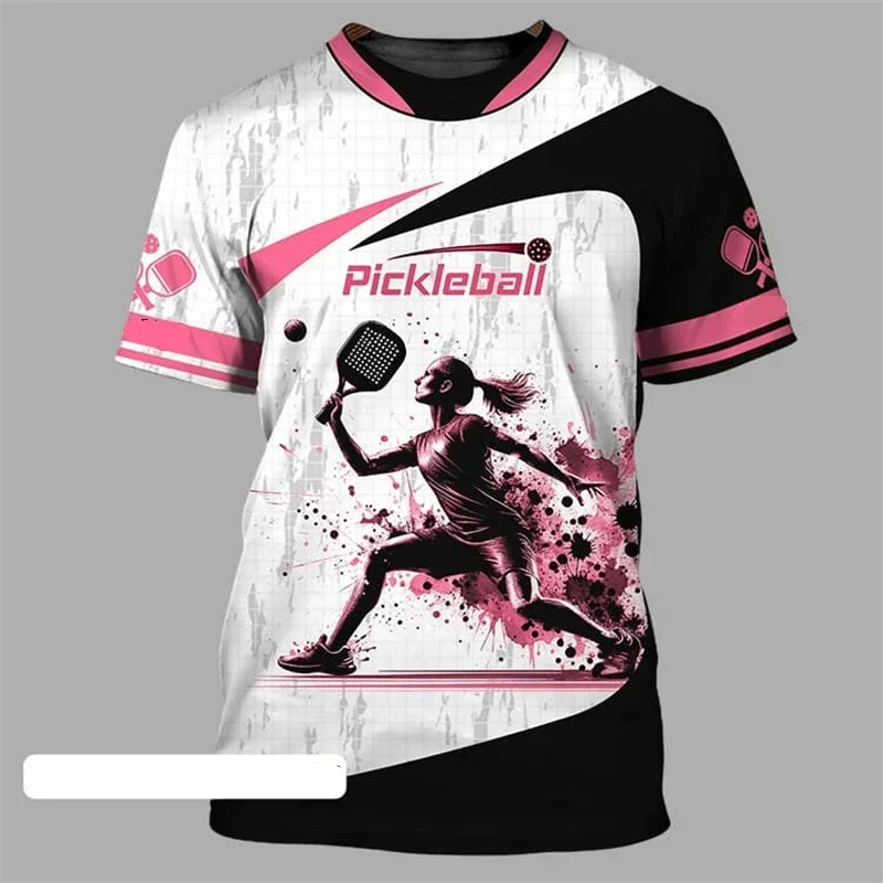 Pickleball Team Sports T-shirt Men's and Women's Round Neck Short Sleeve Cool Fashion Pattern Design Trendy Outdoor