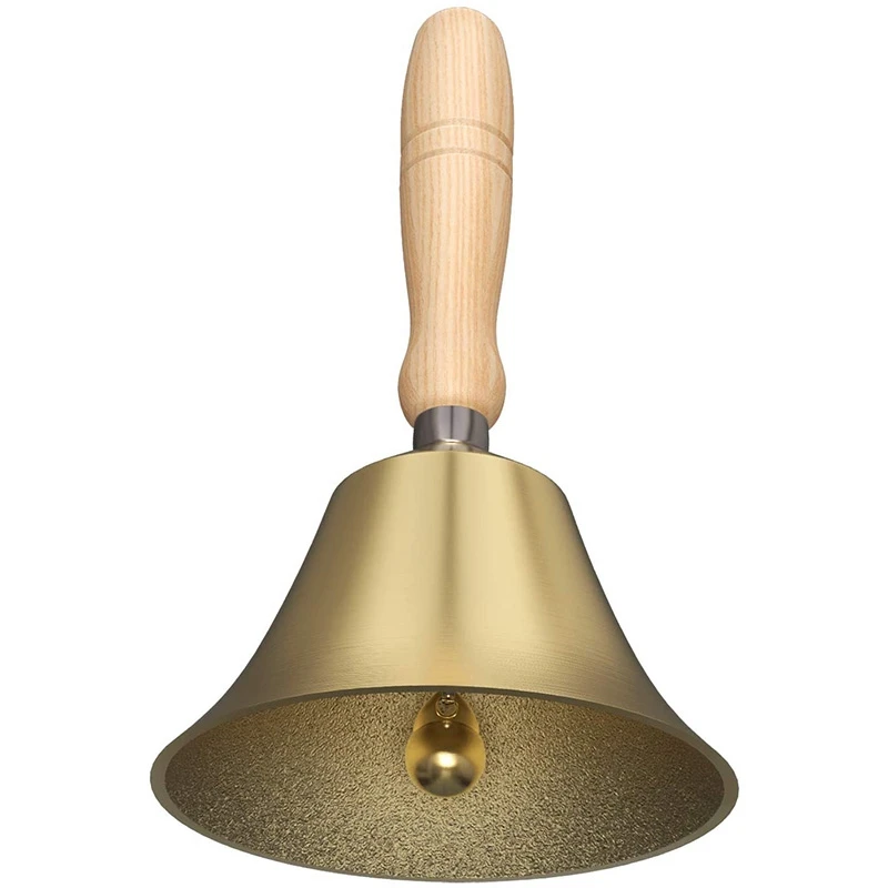 4.33 Inch Large Hand Call Bell with Wood Handle,for Kids and Adults,Used for Weddings,School Classroom,Service and Game-A79M