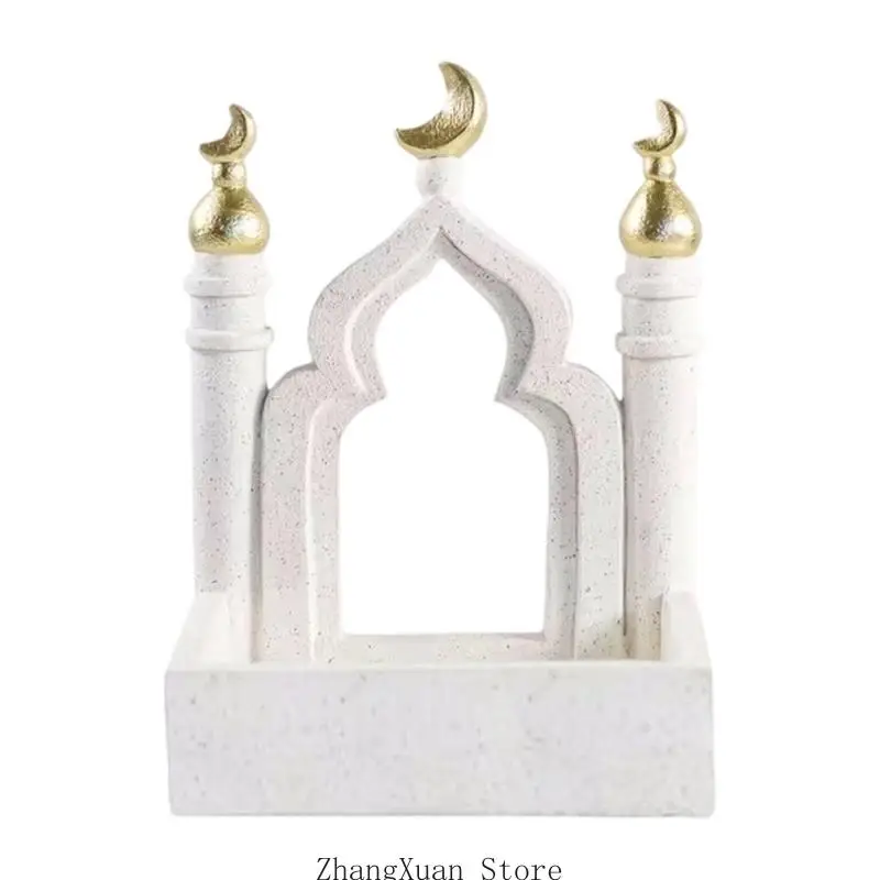 Gold und Weiß Moscheenturm Eid Mubarak Dekore Ramadans Eid Dekore Aufbewahrungsbox 3XUF – Detail 5