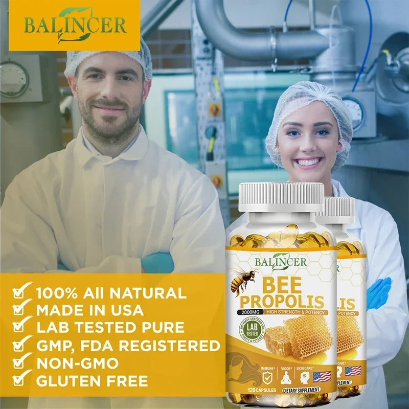 Balincer Bee Extract Propolis Capsules 2000 Mg | 120 Capsules, Non-GMO, Gluten-Free