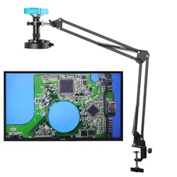 130X Long Focus Zoom CMount Lens 1080P USB VGA HDMI Digital Video Microscope Camera Folding Stand For PCB Soldering Phone Repair