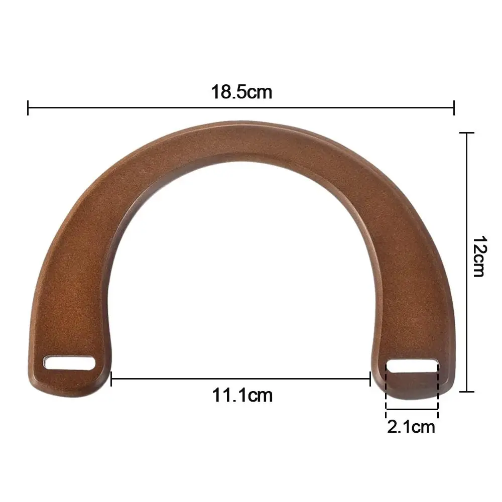 1PC Wooden Bag Handle Ring Handbag Handles Replacement DIY Purse Luggage Handcrafted Accessories U-shaped