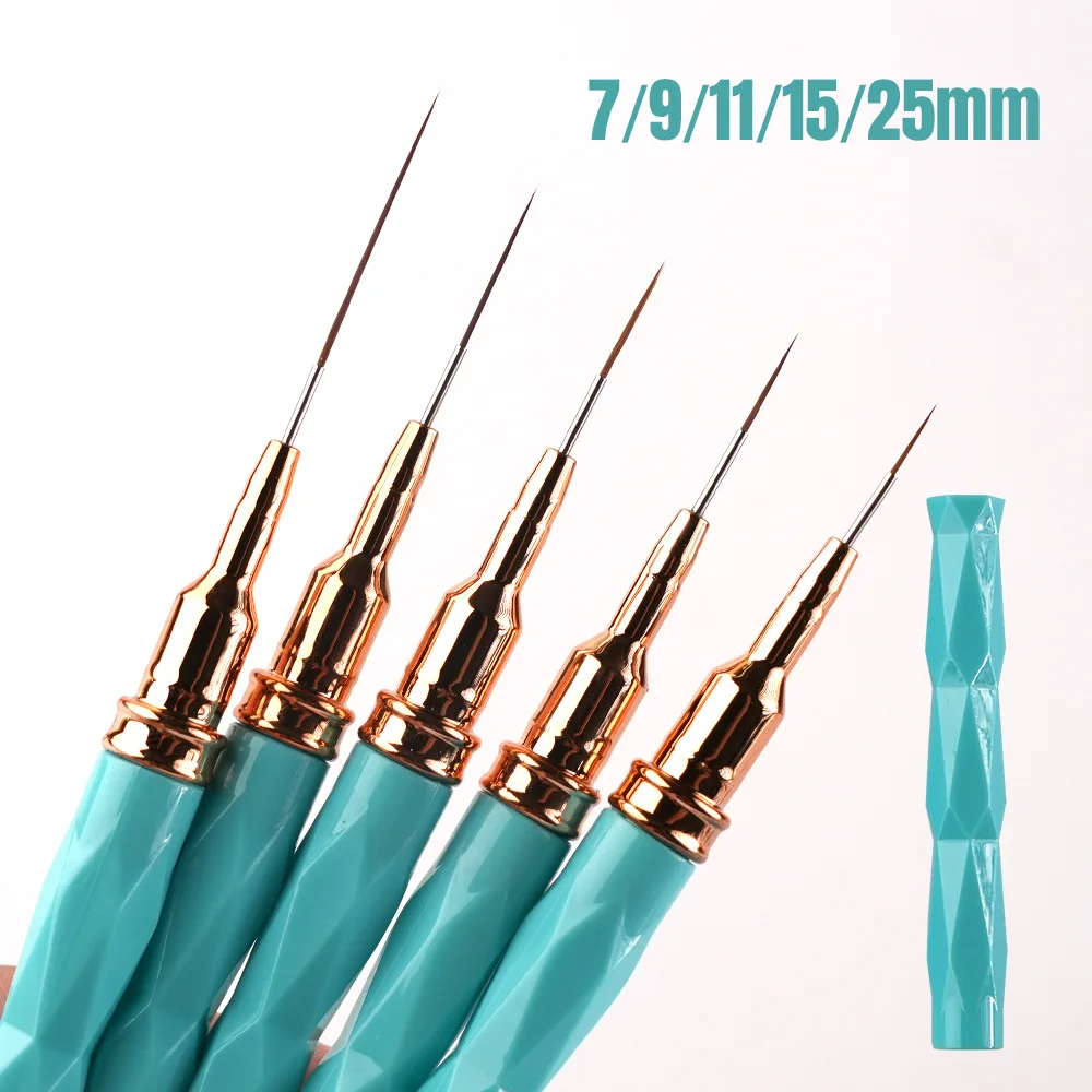 

7/9/11/15/25mm Chroma Handle Nail Art Gel Brush Nail Art Gel Brush Pen With Cap Nail Art Manicure Tools for UV Gel