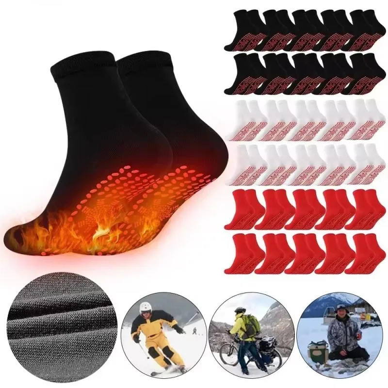

1/2/4/6pairs Self-Heating Socks Winter Warm Thermal Health Care Socks Slimming Health Short Sock Magnetic Therapy Health Sock