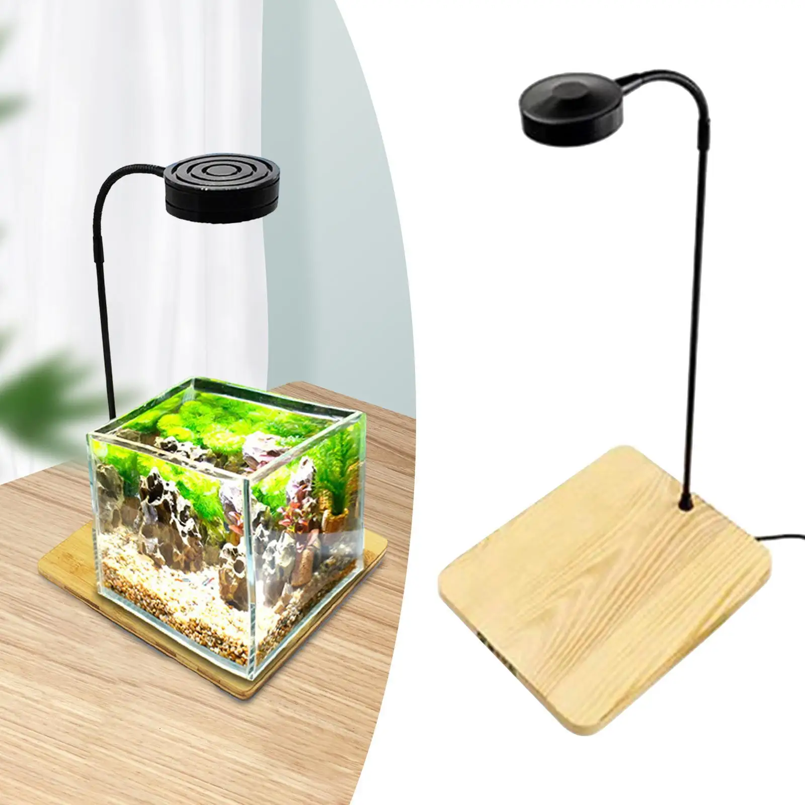 LED Aquarium Light USB Powered Multifunction Plant Light with Stand for Miniature Landscape Plant Growth Freshwater Tank