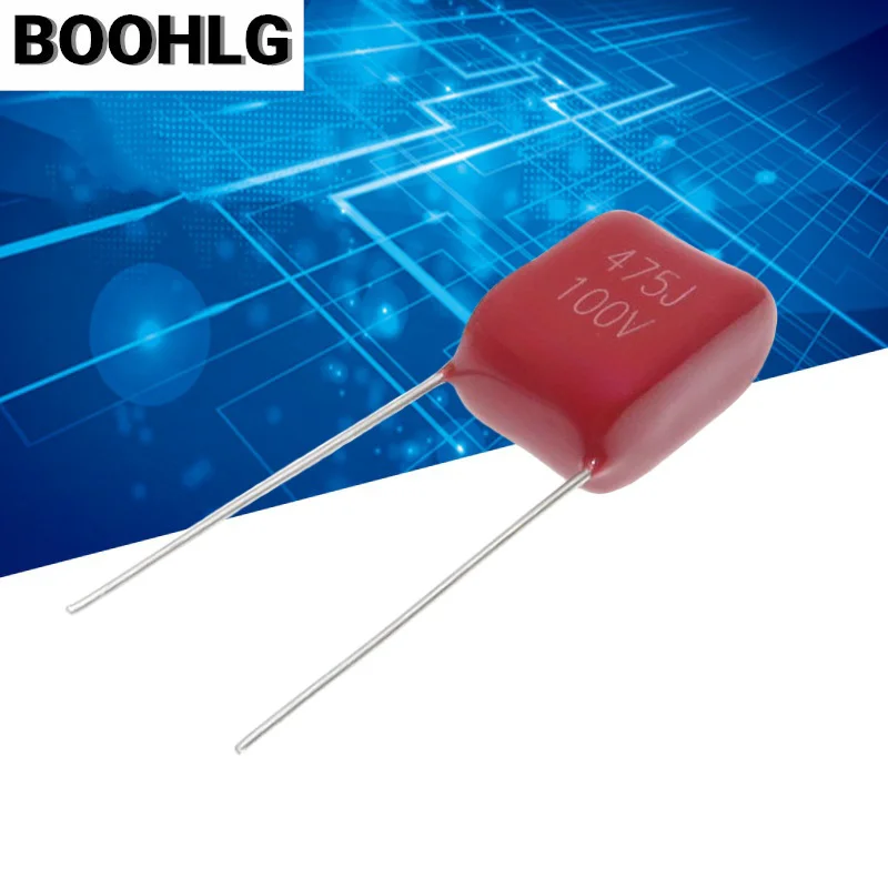 5PCS 100V475J 4.7UF Pitch 10mm 4700NF 100V 475 475J CBB Polypropylene film capacitor