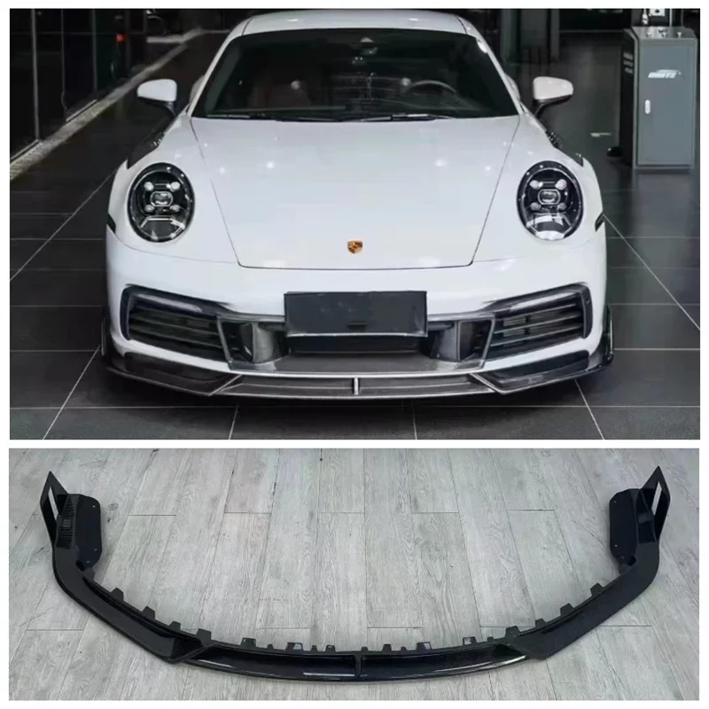 

For Porsche 992 911 2019-2022 High Quality Carbon Fiber Bumper Front Lip Splitter Diffuser Spoiler