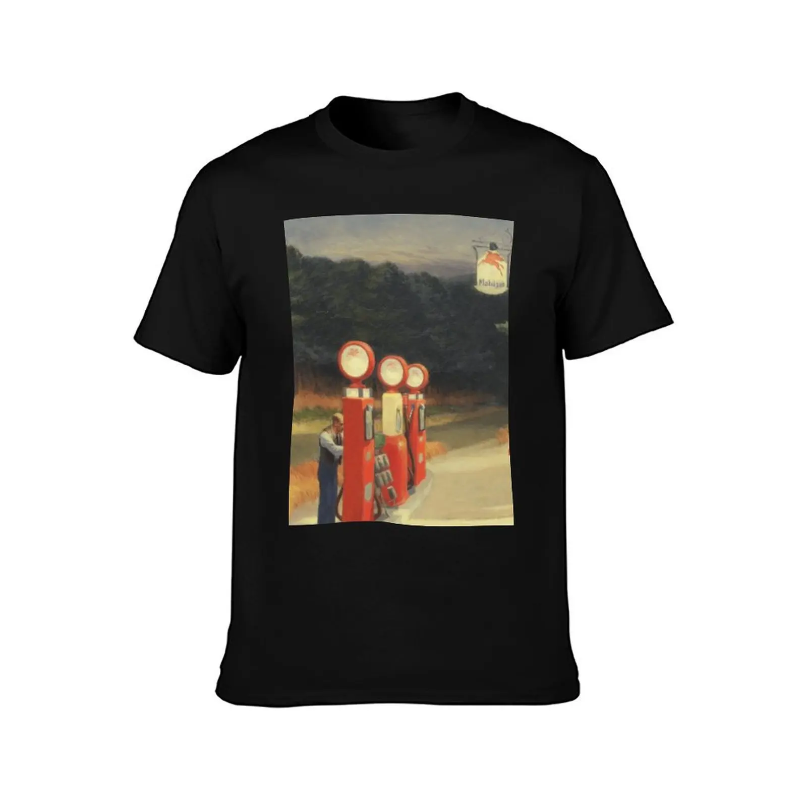 1940s Gas Pump - Edward Hopper T-Shirt man t shirt summer T-Shirt