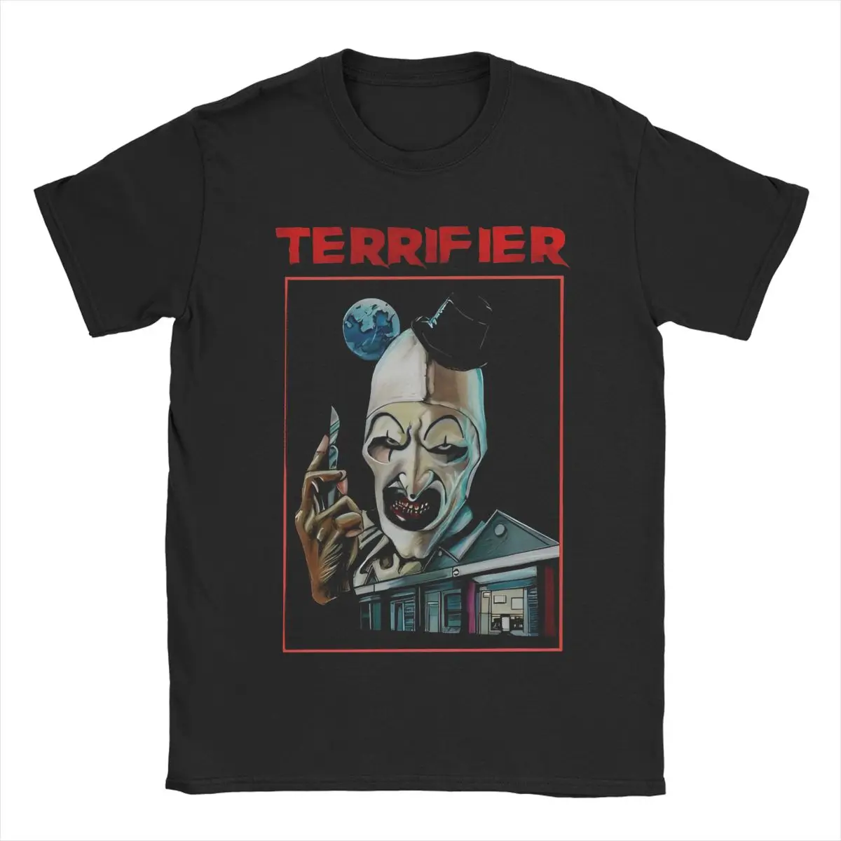 Terrifier Art Clown T-Shirts Men Horror Movie Vintage Cotton Tees Crewneck Short Sleeve T Shirts 4XL 5XL 6XL Clothing