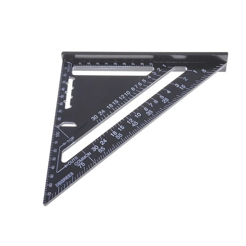 Aluminum Alloy Carpenter Triangular Square Woodworking Ruler 12/ 7 Inch Square Professional Easy To Read Measuring Layout Tool