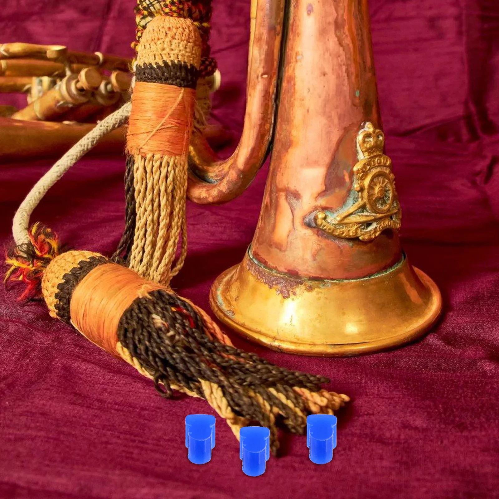

20 Pcs French Horn Accessories Bass Drum Mute Pad Device Brass Instrument Musical Practice Bumper Supply Blue Pads for Drummers
