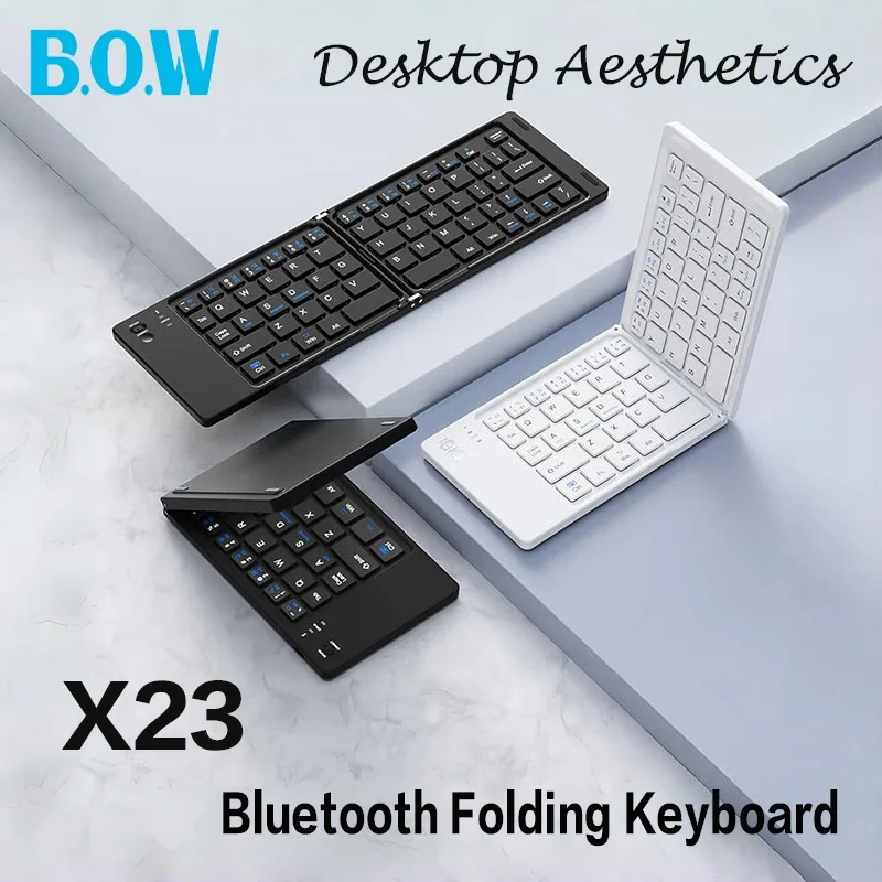 

B.O.W X23 Folding Bluetooth Keyboard Ultra-thin Office Portable Small Folding Keyboard for Women Rechargeable Version 67Keys