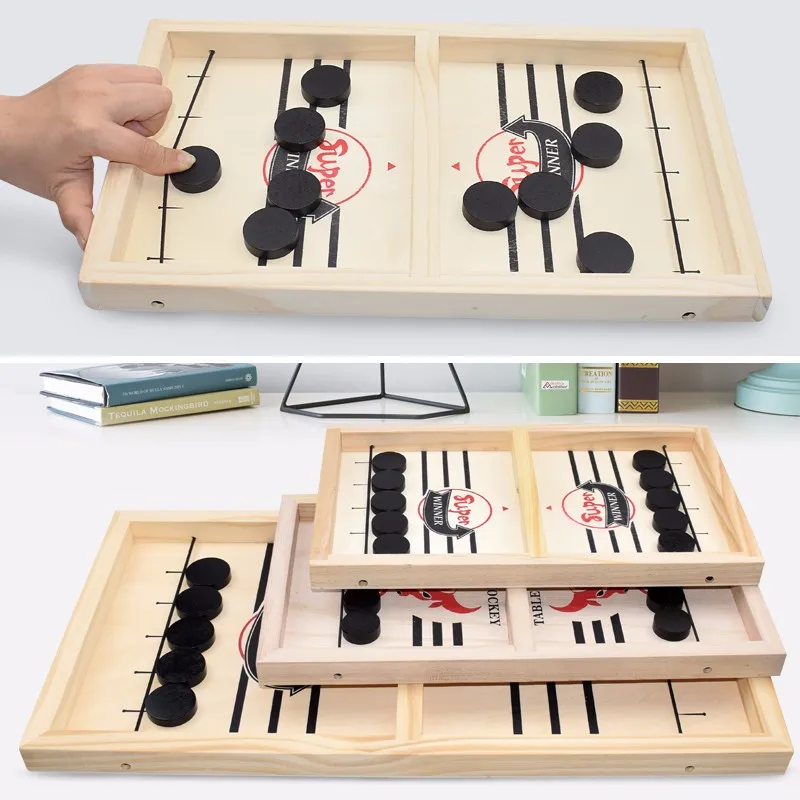 Table Hockey Paced Sling Puck Board Game Fast Sling Puck Winner Party Game Adult Child Family Game Desktop Battle Board Game