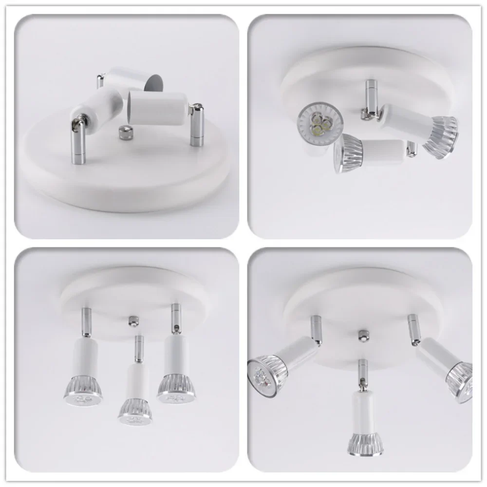 Kit d'éclairage sur rail à LED moderne, plafonniers, luminaires réglables avec souplesse, lampe décorative pour chambre et couloir, 3 lumières