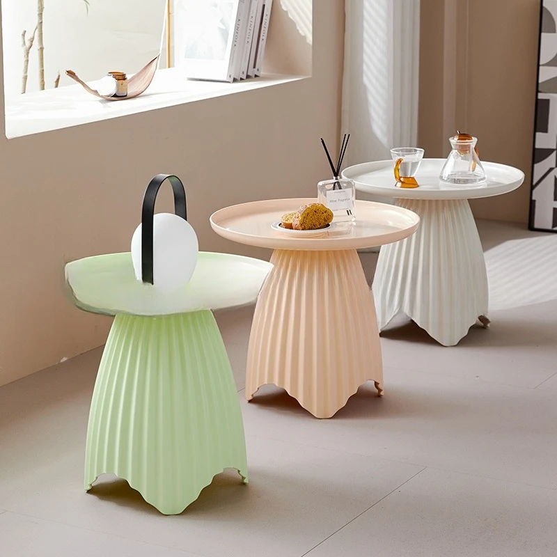 Nordic round plastic living room home phone coffee table simple small apartment side table light luxury creative Internet