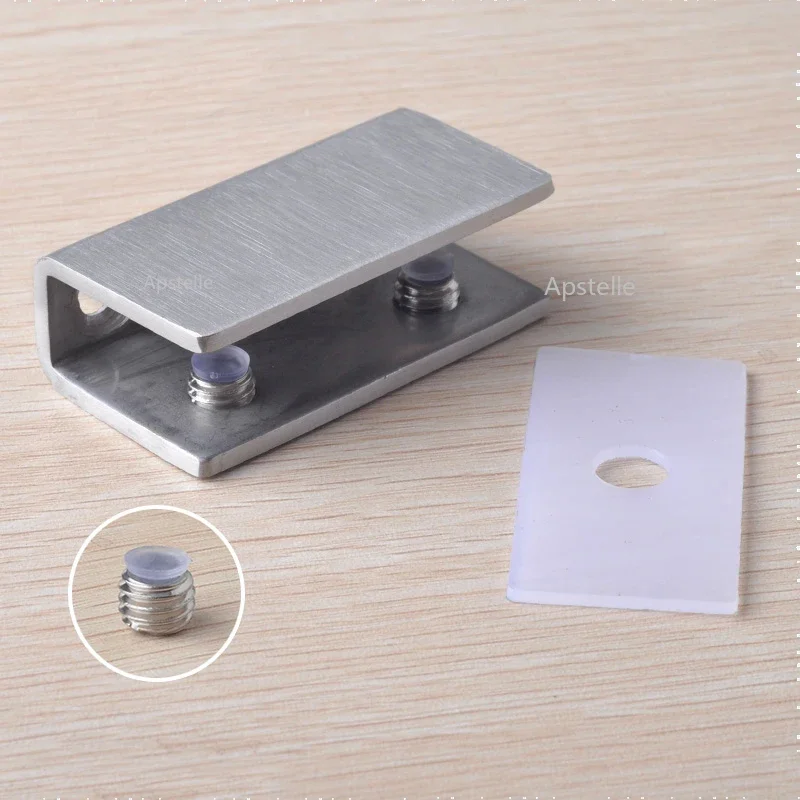 1PCS 304 Stainless Steel Clamps Clips Support Brackets 8-12 Mm Glass Clamp Hardware  Glass Holder  Cabinet Clips