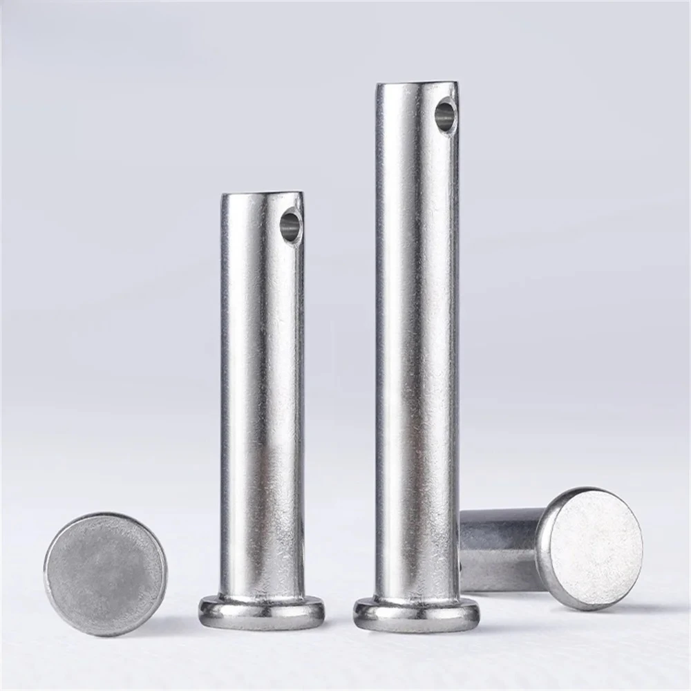 2-10pcs M3 M4 M5 M6 M8 M10 304 Stainless Steel Shaft Flat Head With Hole Cylindrical Pin Positioning Pin